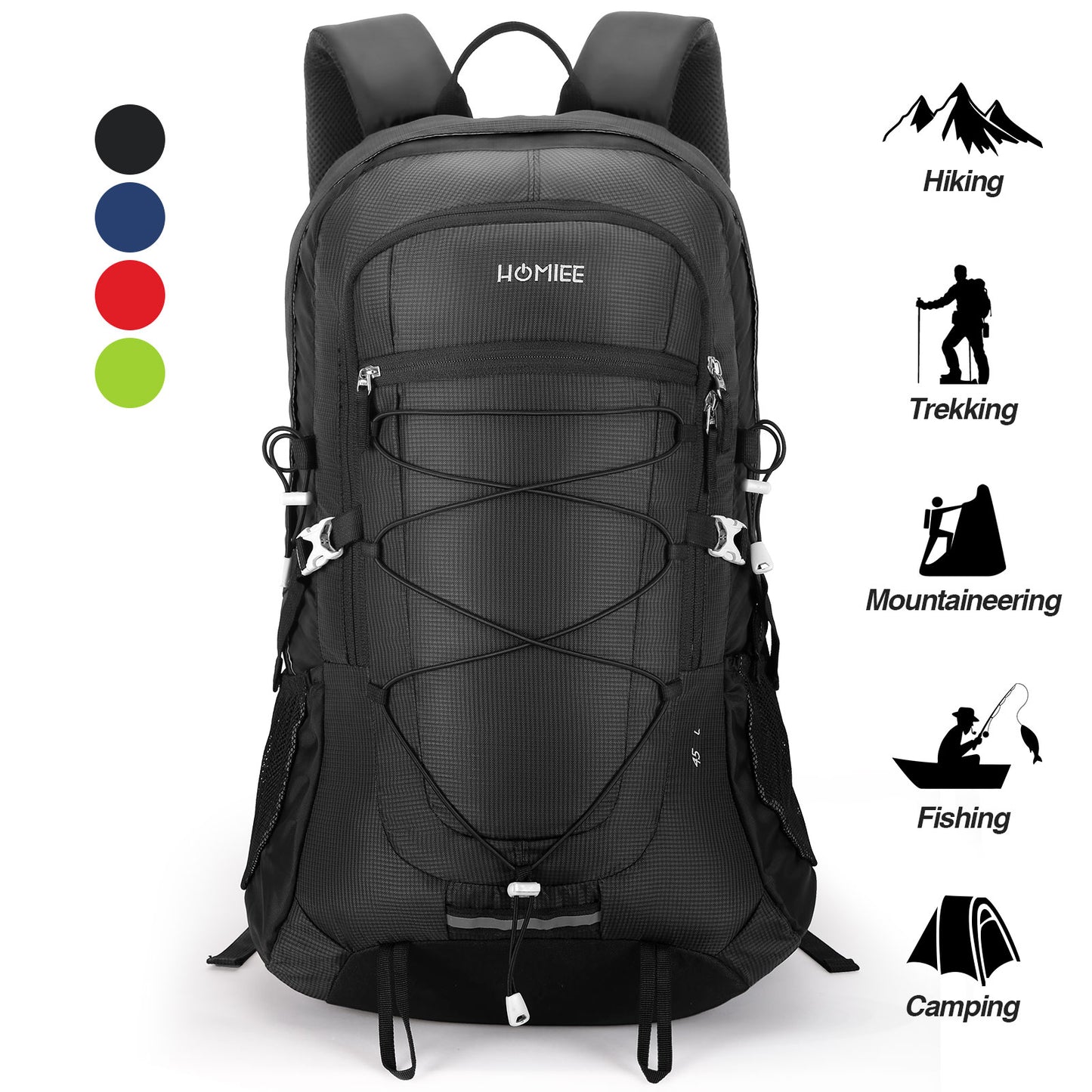 [HOMIEE] 登山リュックザック 45L 大容量 軽量