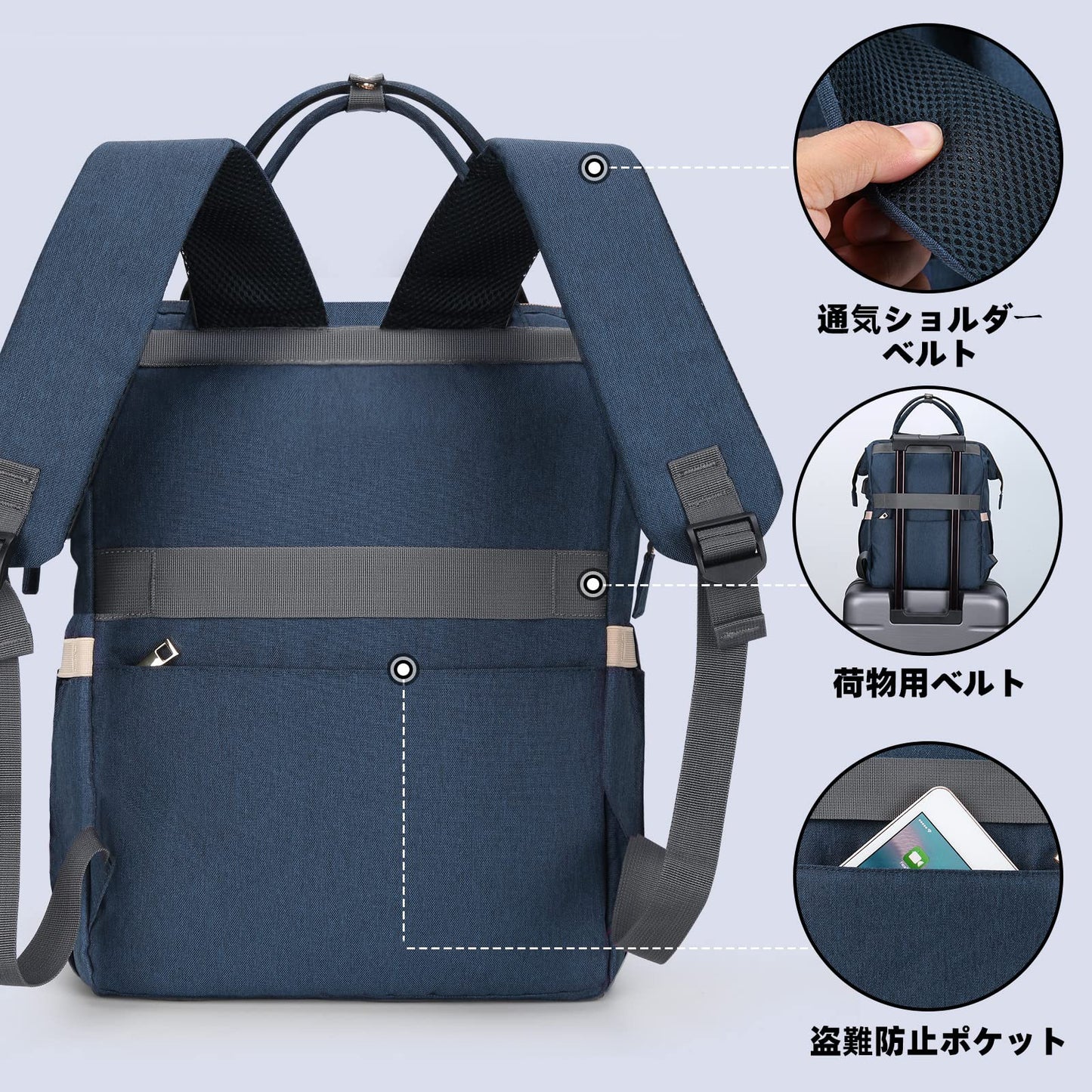 [HOMIEE] リュック レディース 旅行 大容量 B4対応 バックパック 大人軽量 おしゃれ USB充電ポート 15.6インチPC 防水リュックサック ショルダーバッグ 盗難防止 多機能 ビジネス 通勤 通学 旅行 男女兼用 スマートプレゼント