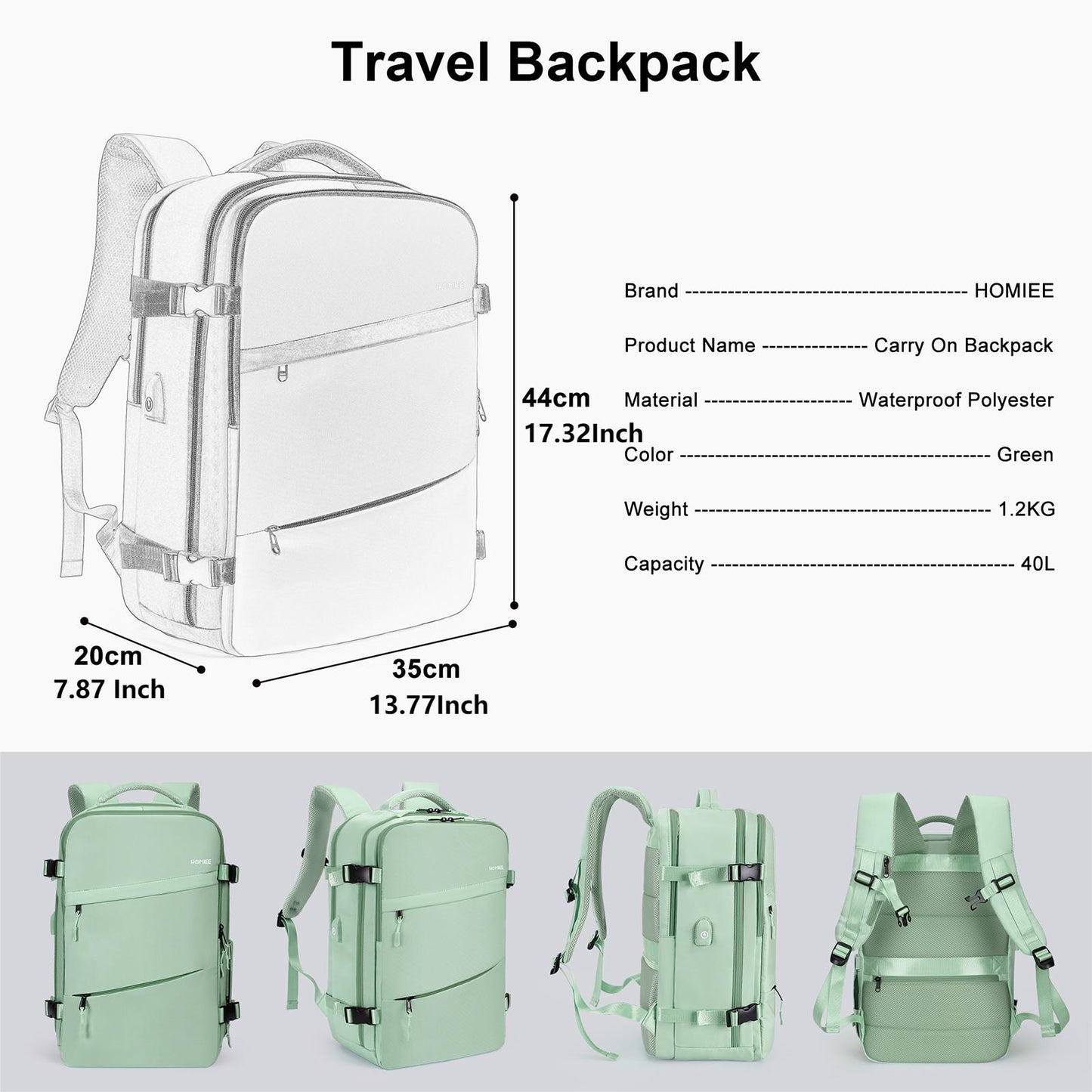 [HOMIEE] リュック ビジネス レディース 大容量 リュックサック 15.6インチPC A4 バック 2WAY 旅行 USBケーブル付き カバン 防水 盗難防止 多機能 耐衝撃 多ポケット 通勤 通学 高校生 出張 男女兼用