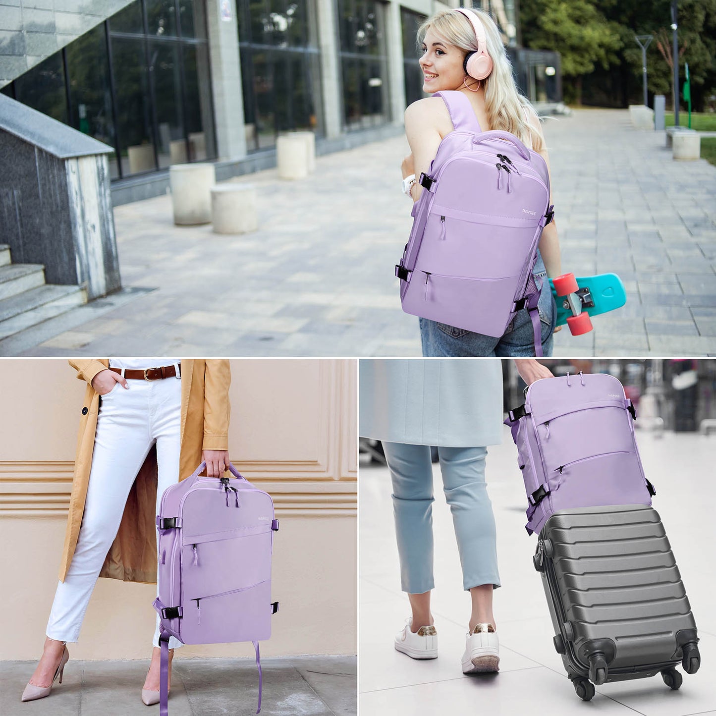 [HOMIEE] リュック ビジネス レディース 大容量 リュックサック 15.6インチPC A4 バック 2WAY 旅行 USBケーブル付き カバン 防水 盗難防止 多機能 耐衝撃 多ポケット 通勤 通学 高校生 出張 男女兼用