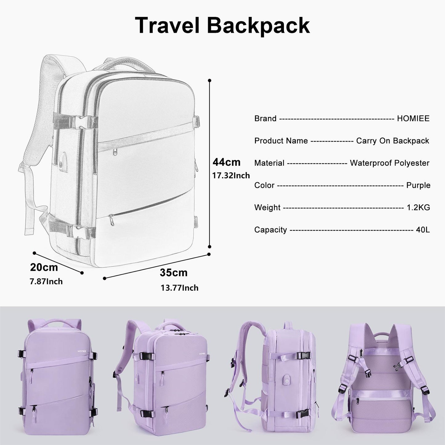 [HOMIEE] リュック ビジネス レディース 大容量 リュックサック 15.6インチPC A4 バック 2WAY 旅行 USBケーブル付き カバン 防水 盗難防止 多機能 耐衝撃 多ポケット 通勤 通学 高校生 出張 男女兼用